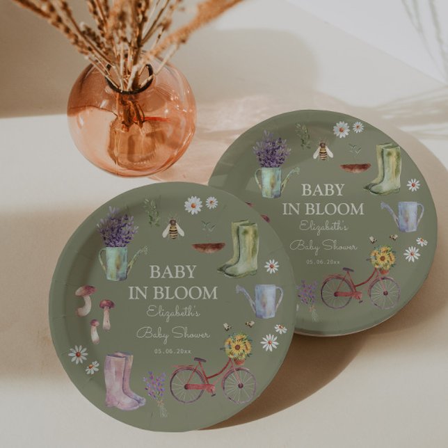 Baby in Bloom Garden Baby Shower  Paper Plates (Creator Uploaded)