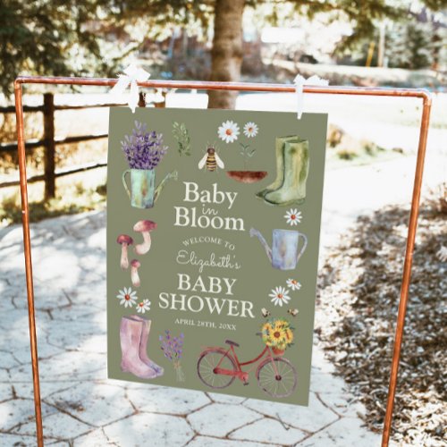 Baby in Bloom Garden Baby Shower Welcome Sign