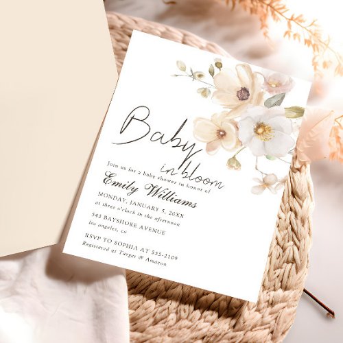 Baby in Bloom Garden Botanical Baby Shower Invitation