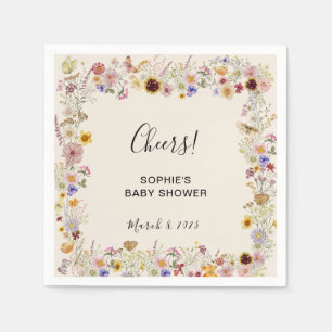 Baby In Bloom Garden Butterflies Baby Shower Napkins