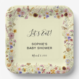 Baby In Bloom Garden Butterflies Baby Shower Paper Plates