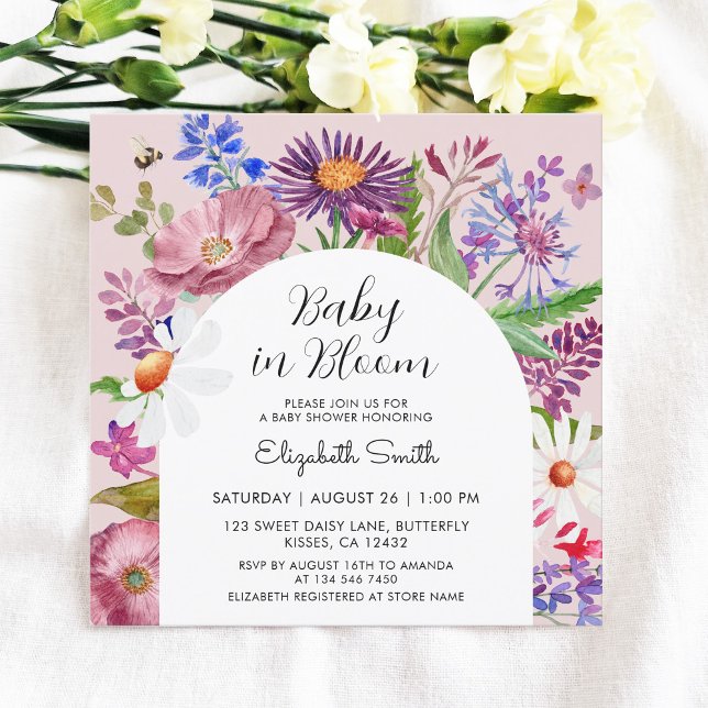  Baby in Bloom Garden Floral Baby Shower Invitation (Creator Uploaded)