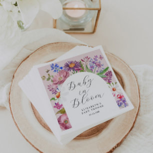 Baby in Bloom Garden Floral Baby Shower Napkins