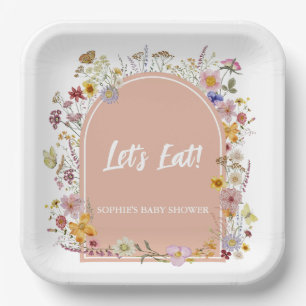 Baby In bloom Garden Theme Wildflower Paper Plates