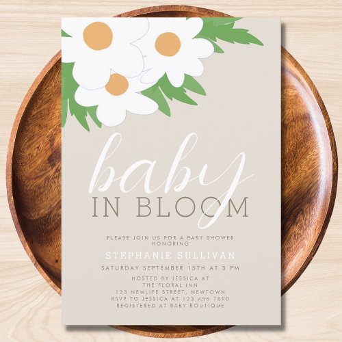 Baby In Bloom Gender_Neutral Baby Shower Invitation