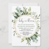 Baby in Bloom Gender neutral greenery baby shower Invitation (Front)