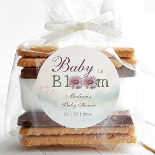 Baby in Bloom Gerber Daisies Baby Shower Classic Round Sticker