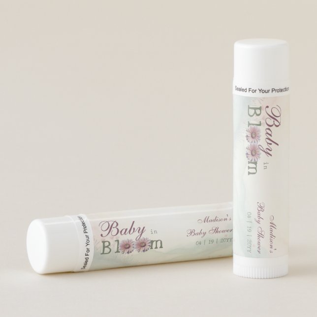 Baby in Bloom Gerber Daisies Baby Shower Lip Balm (Front)