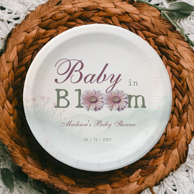Baby in Bloom Gerber Daisies Baby Shower Paper Plates (Baby in Bloom Gerber Daisies Baby Shower Paper Plates)