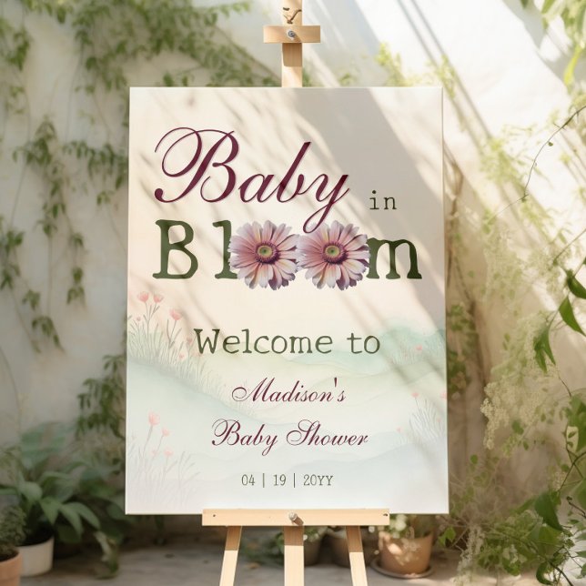 Baby in Bloom Gerber Daisies Baby Shower Welcome  Foam Board (Baby in Bloom Gerber Daisies Baby Shower Welcome Foam Board)