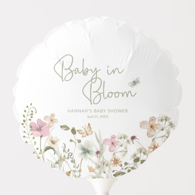 Baby in Bloom Girl Baby Shower Balloon (Front)