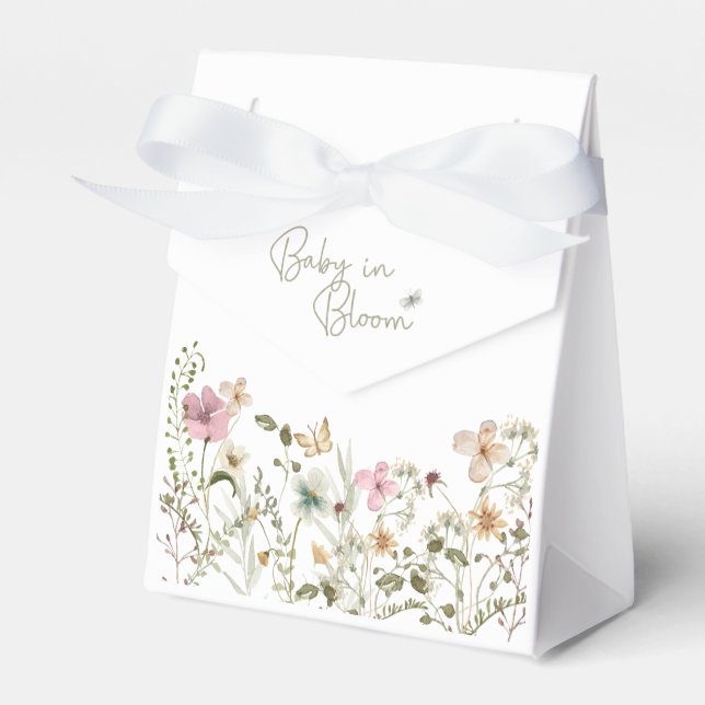 Baby in Bloom Girl Baby Shower Favor Boxes (Front Side)