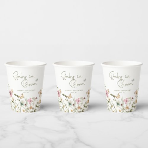 Baby in Bloom Girl Baby Shower Paper Cups