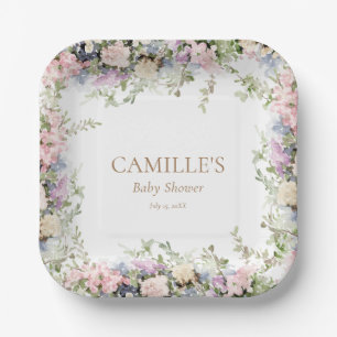 Baby in Bloom Girl Baby Shower Paper Plates