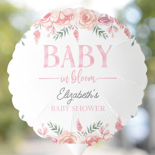 Baby in Bloom – Girl Baby Shower, Pink Flowers Balloon