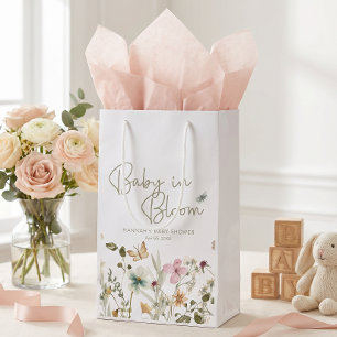 Baby in Bloom Girl Baby Shower Small Gift Bag
