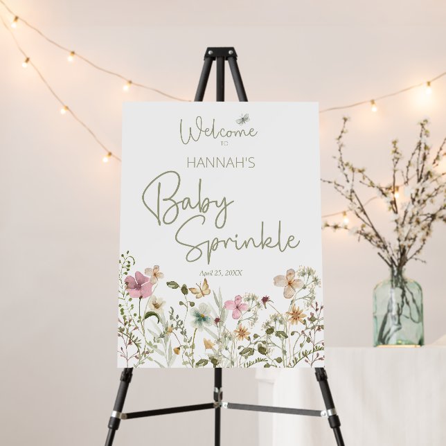 Baby in Bloom Girl Baby Sprinkle Welcome Sign (In Situ (Stand))