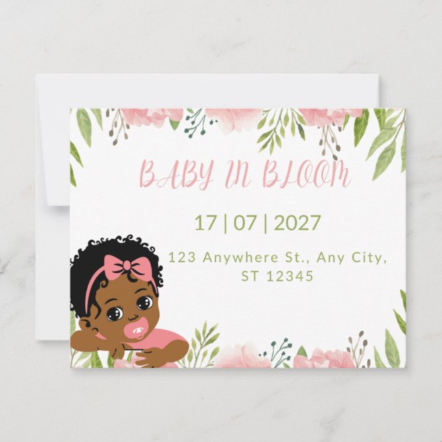 Baby In Bloom Girl Invitation (Front)