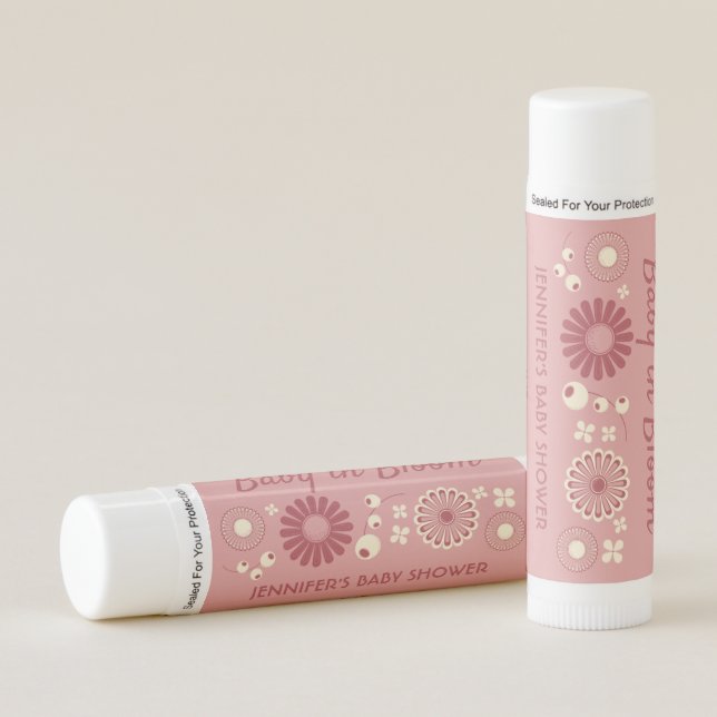 Baby in Bloom Girl Shower Party Favor Lip Balm (Front)