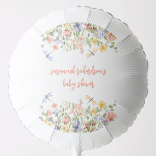 Baby in Bloom Green Wildflower Baby Shower Balloon