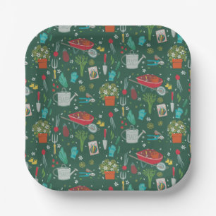 Baby In Bloom Growing Family Green Baby Shower Paper Plates