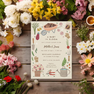 Baby In Bloom Growing Garden Family Baby Shower Invitation