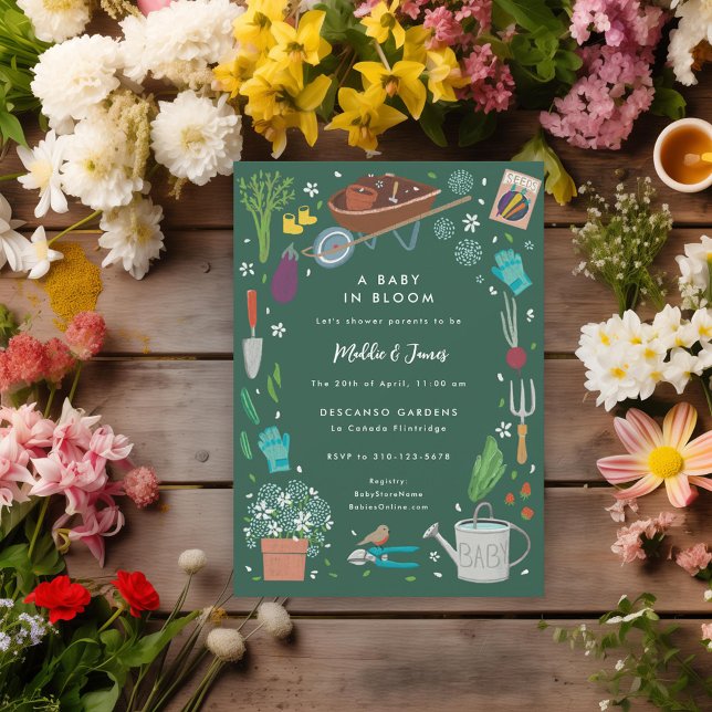 Baby In Bloom Growing Garden Family Baby Shower Invitation (Creator Uploaded)