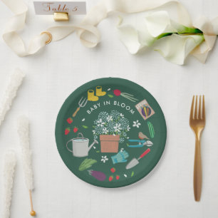 Baby In Bloom Growing Garden Family Baby Shower Paper Plates