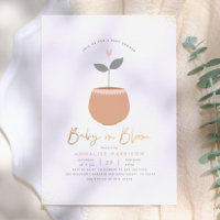 Baby In Bloom Heart Plant Pot Gold Baby Shower
