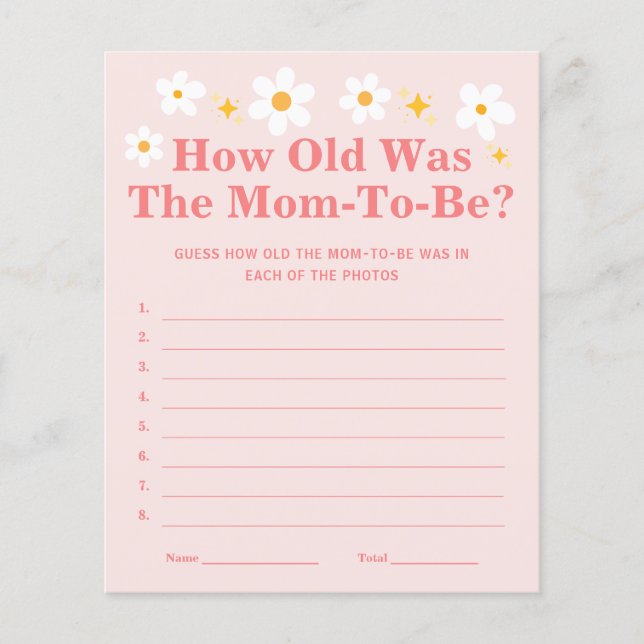 Baby In bloom How old was the mom to be game (Front)