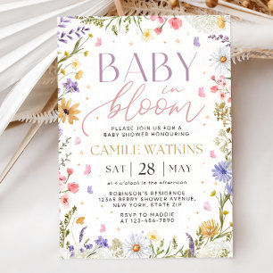 Baby in Bloom Invitation, Baby Shower Invitation, Invitation