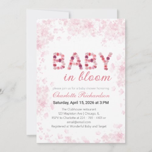 Baby in Bloom Invitation | Spring baby shower