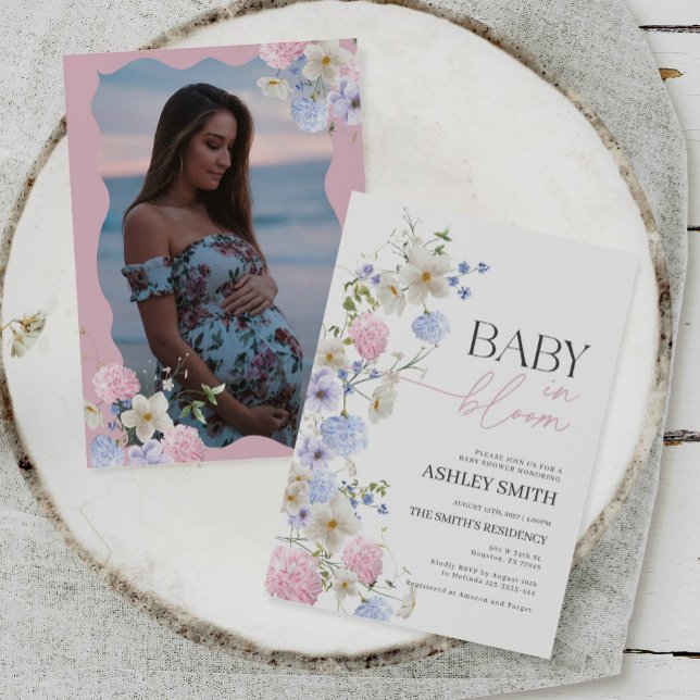Baby in Bloom Invitation with Photo                (Creator Uploaded)