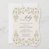 Baby In Bloom Ivory Floral Baby Shower Invite (Front)