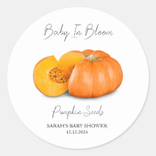 Baby In Bloom l Pumpkin Seeds Baby Shower Classic Round Sticker