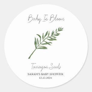Baby In Bloom l Tarragon Seeds Baby Shower Classic Round Sticker