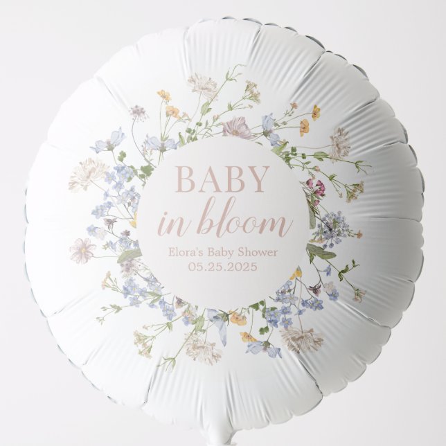 Baby in Bloom Large Helium Balloon (Front)