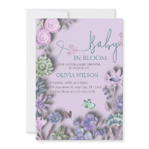 Baby In Bloom Lavender Lilac Floral Baby Shower