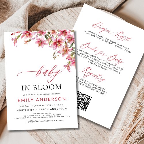 Wildflower Floral or wildflower baby shower invitation