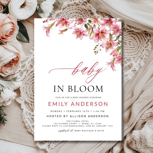 Wildflower Floral or wildflower baby shower invitation