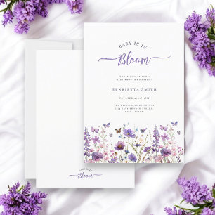 Baby in bloom minimal watercolor baby shower invitation