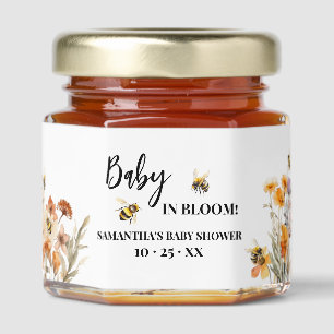 Baby in Bloom Minimalist Bee Baby Shower Honey Jar Favors