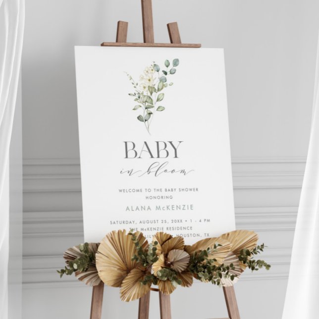 Baby in Bloom Neutral Baby Shower Welcome Sign (Creator Uploaded)