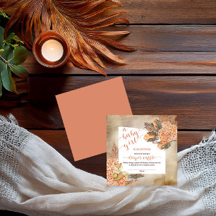 Baby in Bloom Palm Leaves Hydrangeas Diaper Raffle Enclosure Card