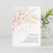 Baby in Bloom Pampas Grass Baby Girl Shower Invitation (Standing Front)