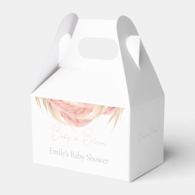 Baby in Bloom Pampas Grass Baby Shower Favor Boxes (Back Side)