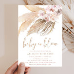 Baby in bloom pampas grass boho girl baby shower invitation<br><div class="desc">For more advanced customization of this design,  simply select the "Customize It" button above!</div>