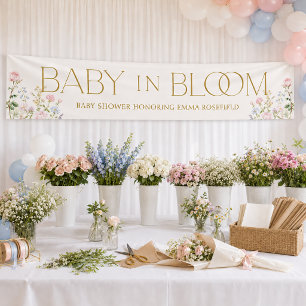 Baby in Bloom Pastel Garden Baby Shower Banner