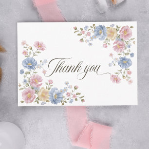 Baby In Bloom Pastel Wildflower Baby Shower Thank You Card