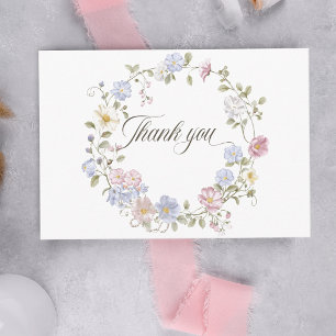 Baby In Bloom Pastel Wildflower Baby Shower Thank You Card